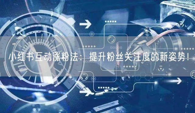 小红书互动涨粉法：提升粉丝关注度的新姿势！