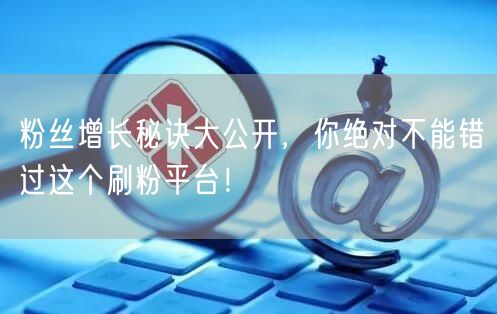 粉丝增长秘诀大公开，你绝对不能错过这个刷粉平台！